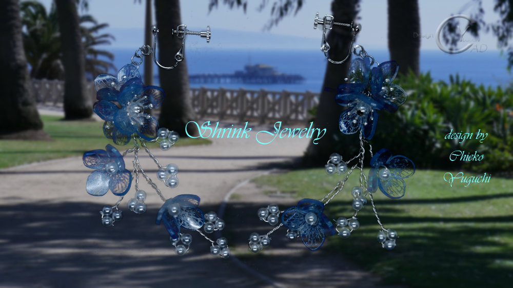 シュリンクジュエリー作品集 JP214_LONGB_1K プラバンアクセサリーportfolio　Shrink Plastic in Jewelry キャドユグチ　湯口千恵子の部屋