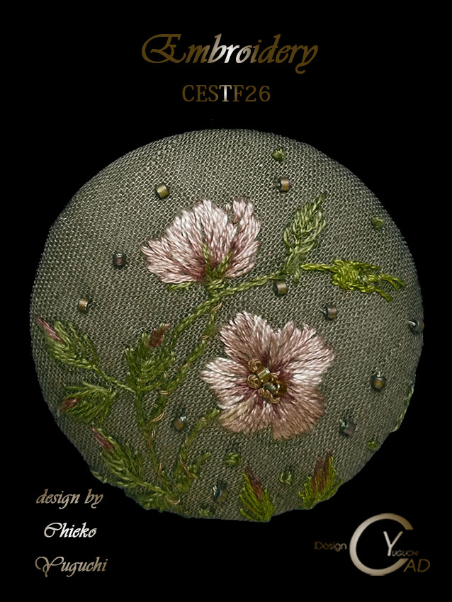 刺繍作品 CircleEmbroiderySTF26 湯口千恵子作